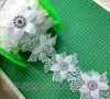 晶彩服装辅料刺绣白色色新款裙边领花白色小花花边 details Picture